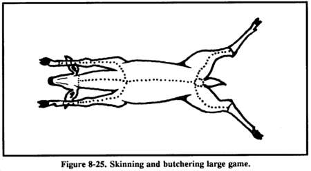 Drawing: Figure 8-25. Skinning and butchering large game